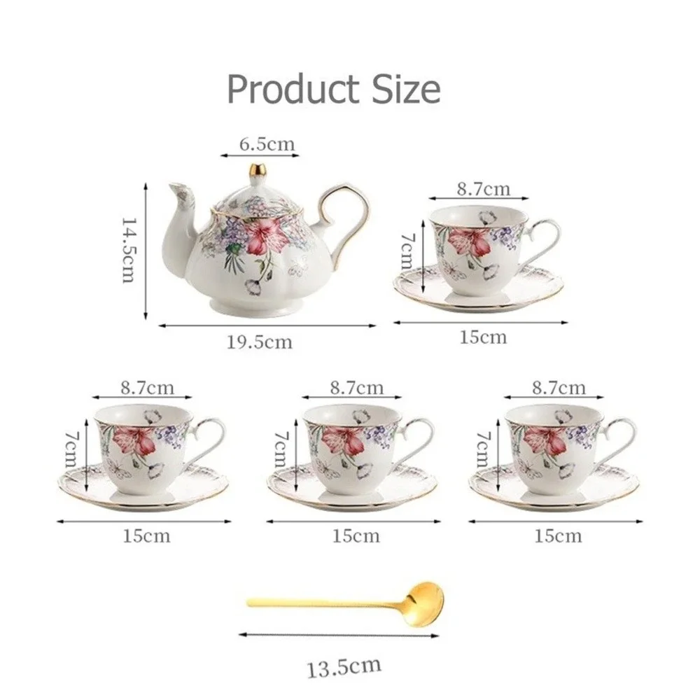 Le Potocio Bone China Tea Set Vintage Floral Coffee Cups And Tea Sets Porcelain